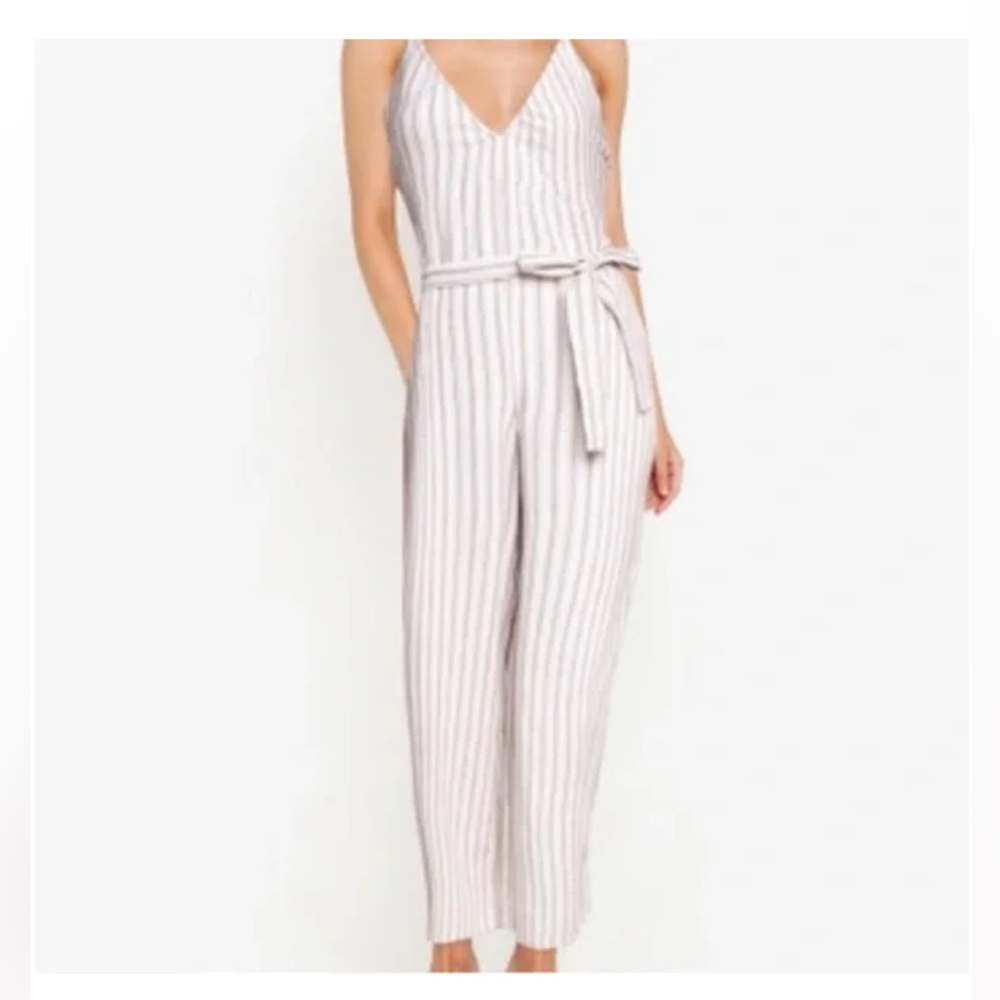 Abercrombie & Fitch Beige Striped Jumpsuit